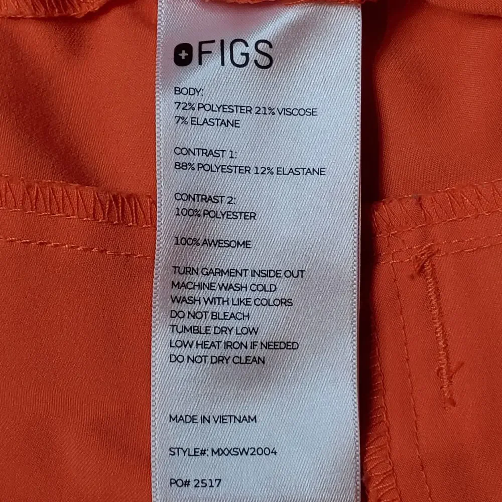 Figs Men's Size XS Tansen Jogger Slim-Fit Scrub Pants Orange MXXSW2004